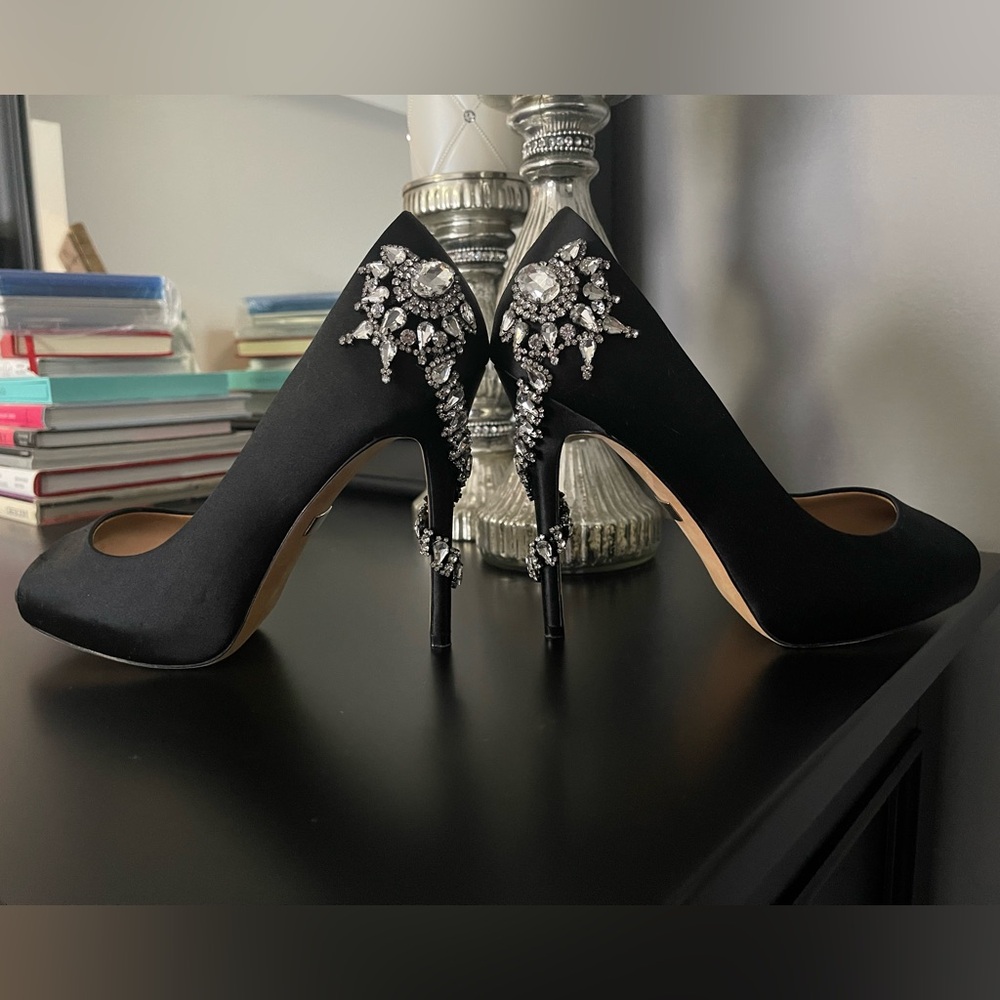 ‘Royal Embellished’ Peep Toe Pumps - Picture 5 of 13